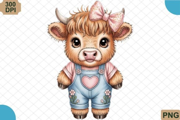 Baby Highland Cow with Pink Bow PNG: A Designer's Guide to Farmhouse Charm