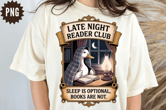 Cozy Branding with the Vintage Late Night Reader Duck PNG