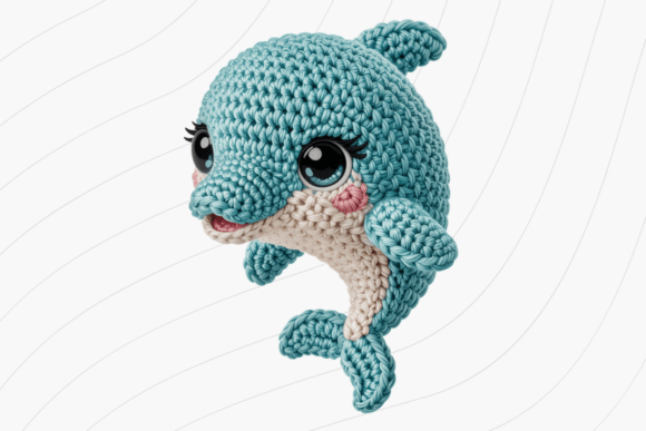 Crochet Baby Dolphin PNG: Charming Ocean Design Asset