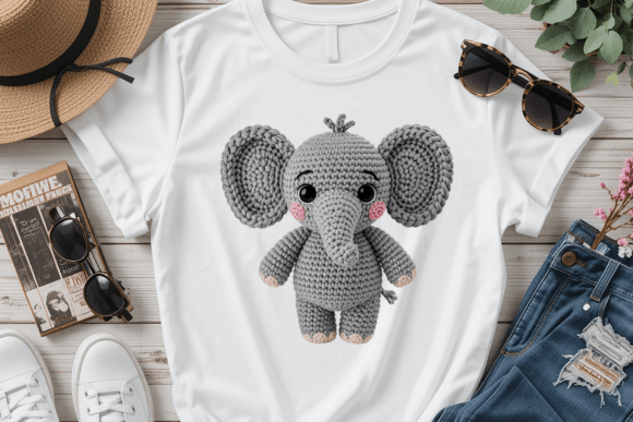 Cute Crochet Elephant PNG: A Cozy Design Asset