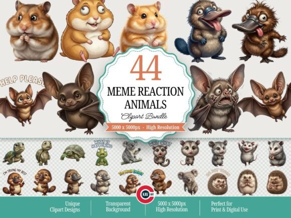 Cute Meme Reaction Animals Cliparts: Your Go-To for Relatable Designs