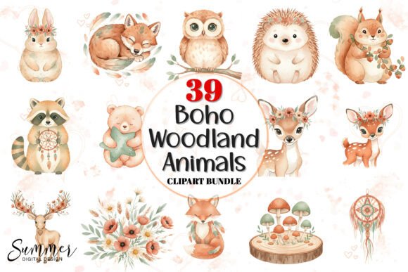 Enchanting Projects with Boho Woodland Clipart