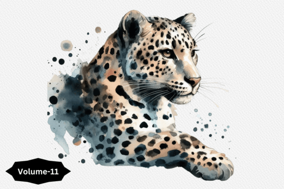Endangered Watercolor Snow Leopard: A Creative Asset with Purpose