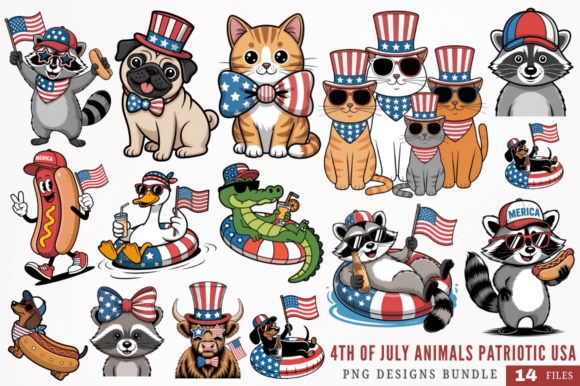 Infuse Independence Day Charm with Patriotic Animal Clipart