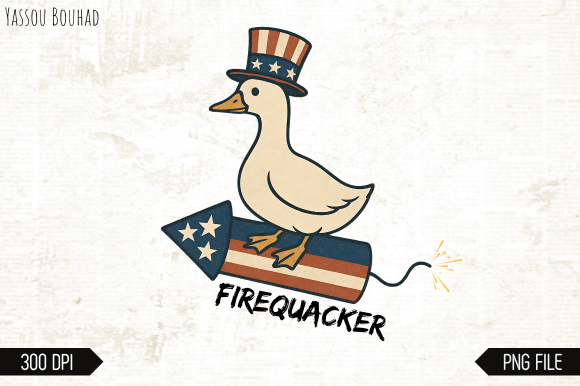 Patriotic Firequacker Silly Goose: A Design Asset with Attitude