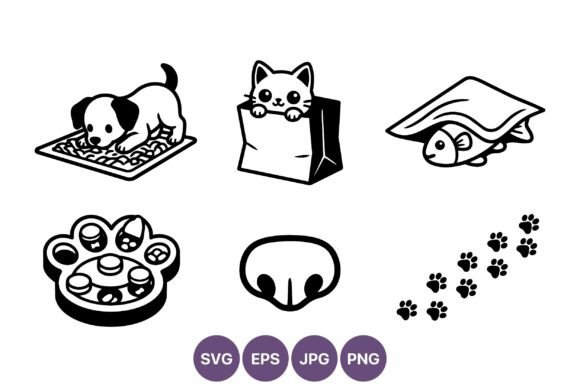 Pet Icon Set Line Art Animals: A Designer's Toolkit
