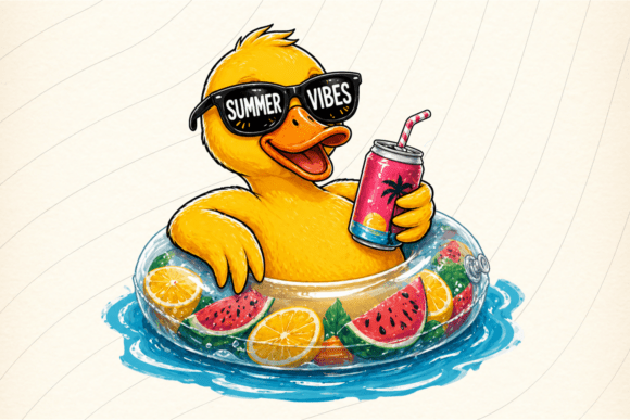 Summer Vibes Duck Float Shirt PNG: A Playful Design Asset