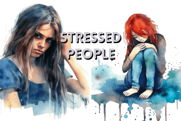 Unhappy People: Watercolor Illustrations for Creative Projects