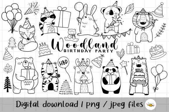 Woodland Birthday Party Clipart: Designs for Every Celebration